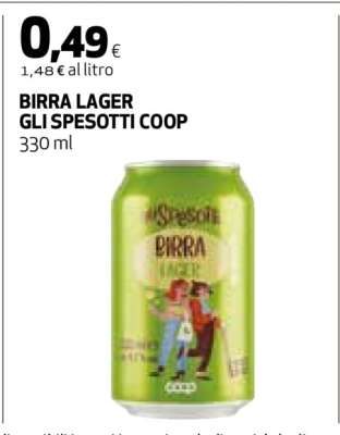 BIRRA LAGER GLI SPESOTTI COOP