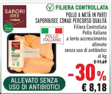 Pollo a metà in parti SAPORI&IDEE CONAD PERCORSO QUALITÀ