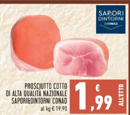 Prosciutto Cotto di Alta Qualità Nazionale