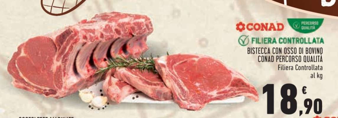 BISTECCA CON OSSO DI BOVINO CONAD PERCORSO QUALITÀ