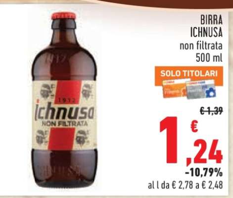 BIRRA ICHNUSA non filtrata 500 ml
