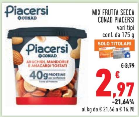 MIX FRUTTA SECCA CONAD PIACERSI