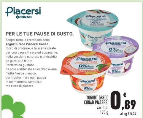 Yogurt Greco Conad Piacersi