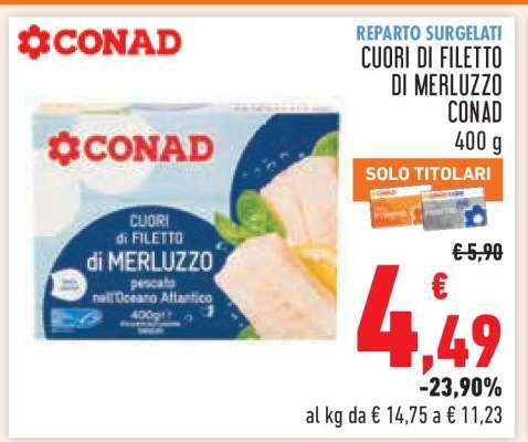 CUORI DI FILETTO DI MERLUZZO CONAD