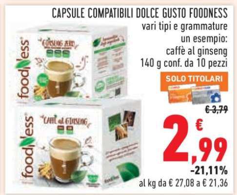 CAPSULE COMPATIBILI DOLCE GUSTO FOODNESS