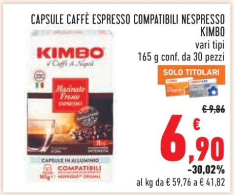 Capsule Caffè Espresso Compatibili Nespresso Kimbo