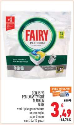 DETERSIVO PER LAVASTOVIGLIE PLATINUM FAIRY