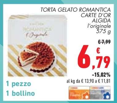 TORTA GELATO ROMANTICA CARTE D’OR ALGIDA l’originale 575 g