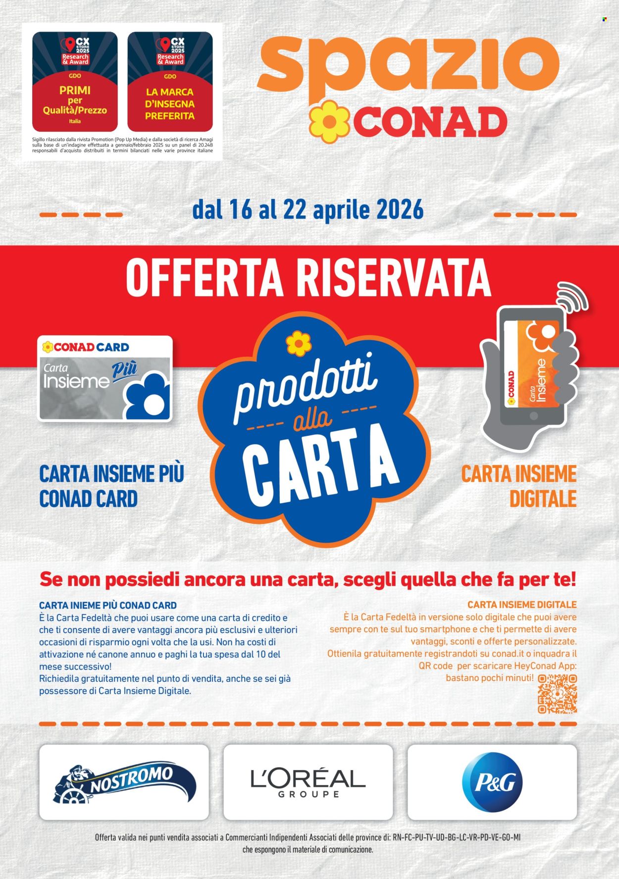 Volantino Spazio Conad - 16/4/2026 - 22/4/2026. Pagina 1