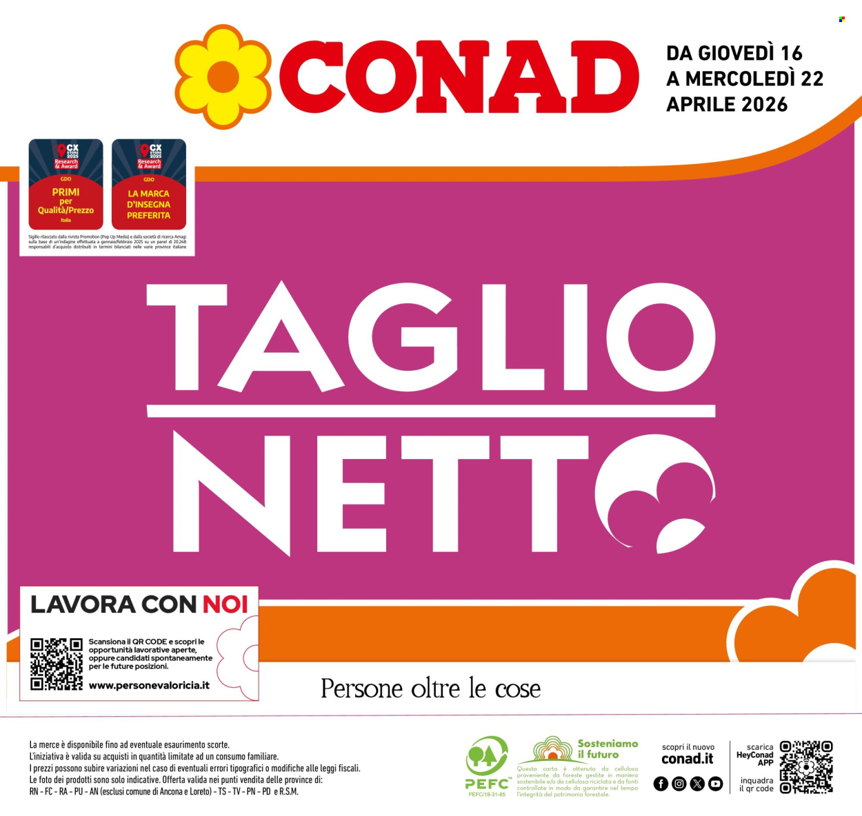 Volantino Conad - 16/4/2026 - 22/4/2026. Pagina 1