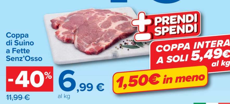 Coppa di suino a fette senz'osso