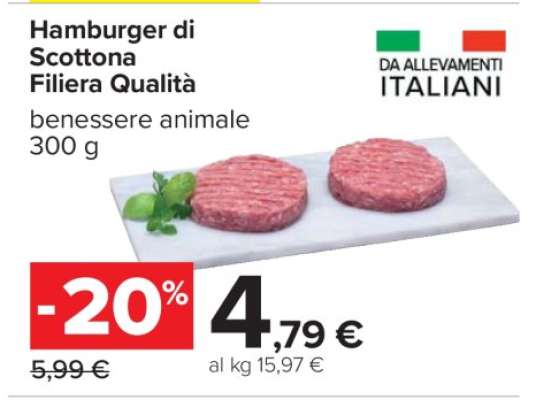 Hamburger di Scottona Filiera Qualità