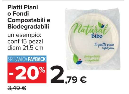 Piatti Piani o Fondi Compostabili e Biodegradabili
