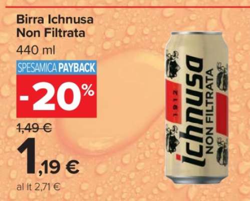 Birra Ichnusa non filtrata