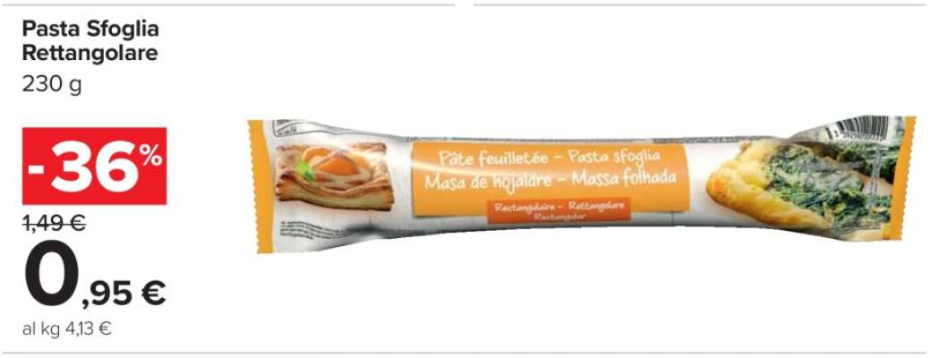 Pasta sfoglia rettangolare