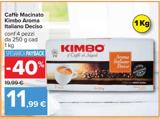 Caffè Macinato Kimbo Aroma Italiano Deciso