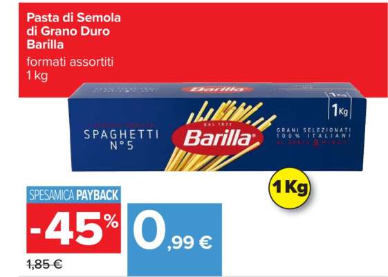 Pasta di Semola di Grano Duro Barilla