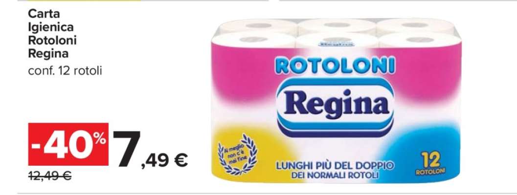 Carta Igienica Rotoloni Regina