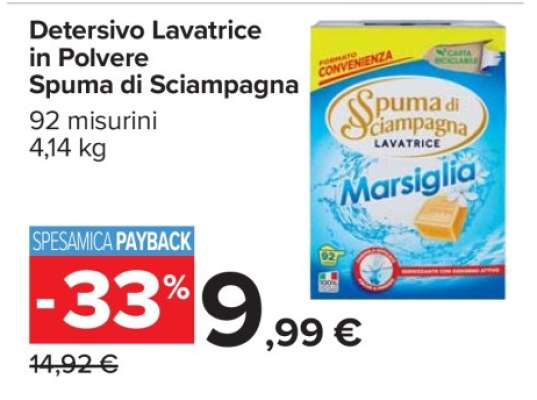 Detersivo Lavatrice in Polvere Spuma di Sciampagna
