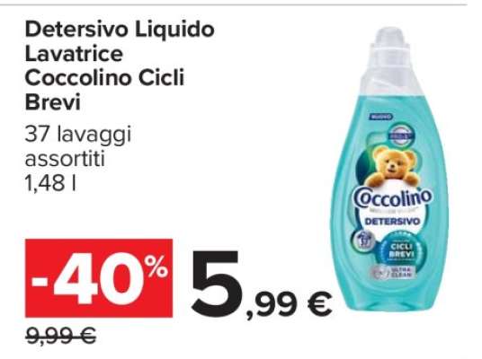 Detersivo Liquido Lavatrice Coccolino Cicli Brevi