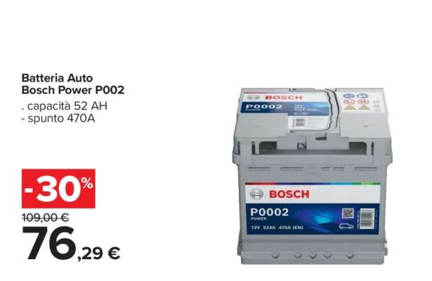 Batteria Auto Bosch Power P002