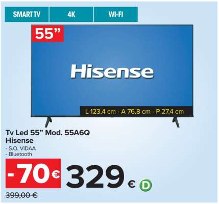 TV Led 55” Mod. 55A6Q Hisense