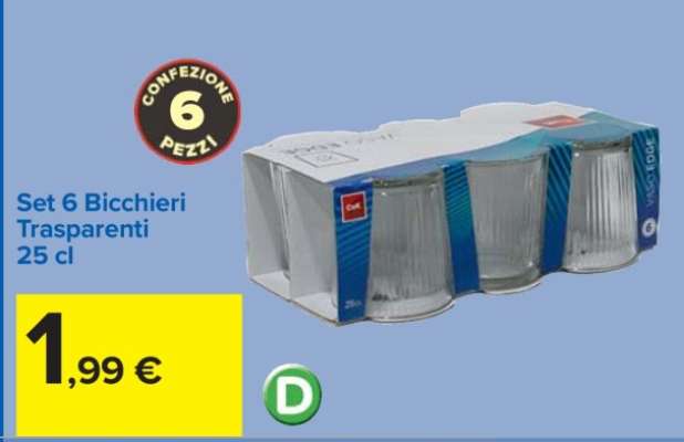 Set 6 Bicchieri Trasparenti 25 cl