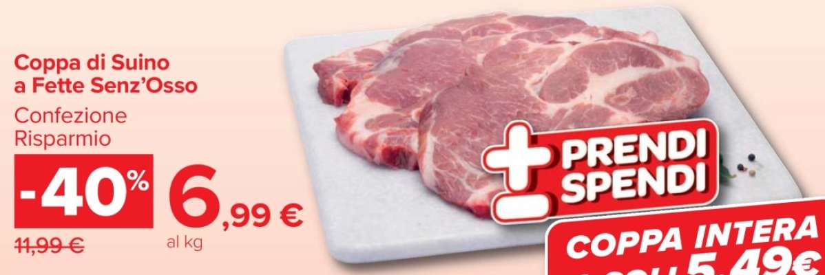 Coppa di suino a fette senz'osso