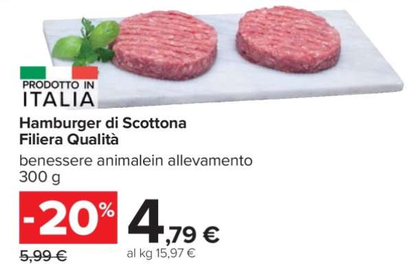 Hamburger di Scottona Filiera Qualità