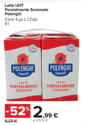 Latte UHT Parzialmente Scremato Polenghi