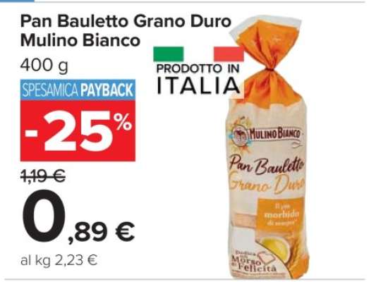 Pan Bauletto Grano Duro Mulino Bianco