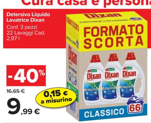 Detersivo Liquido Lavatrice Dixan