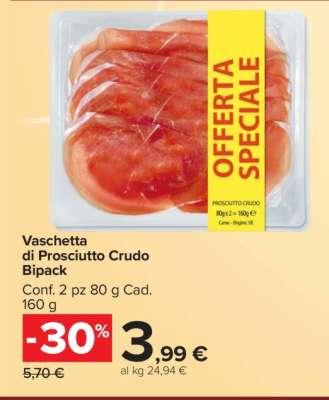 Vaschetta di Prosciutto Crudo Bipack