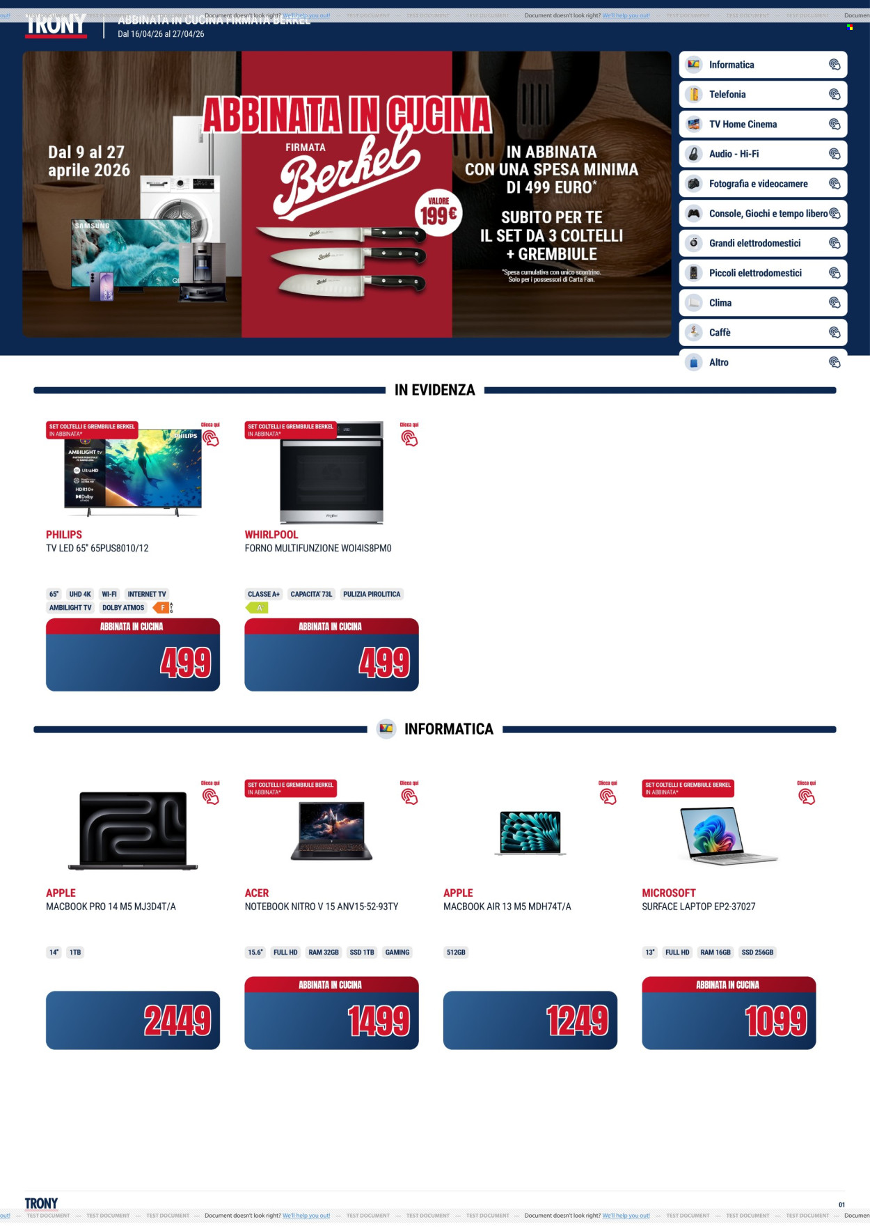 Volantino Trony - 9/4/2026 - 27/4/2026. Pagina 1