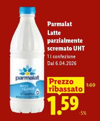 Parmalat Latte parzialmente scremato UHT