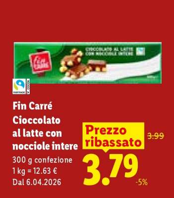 Fin Carré Cioccolato al latte con nocciole intere