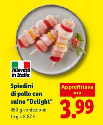 Spiedini di pollo con suino “Delight”
