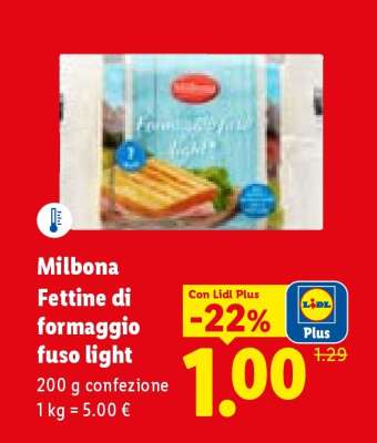 Milbona Fettine di formaggio fuso light