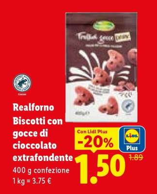 Realforno Biscotti con gocce di cioccolato extrafondente
