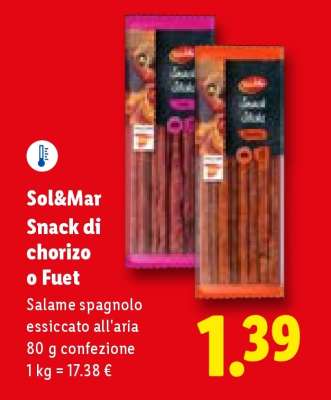 Sol&Mar Snack di chorizo o Fuet
