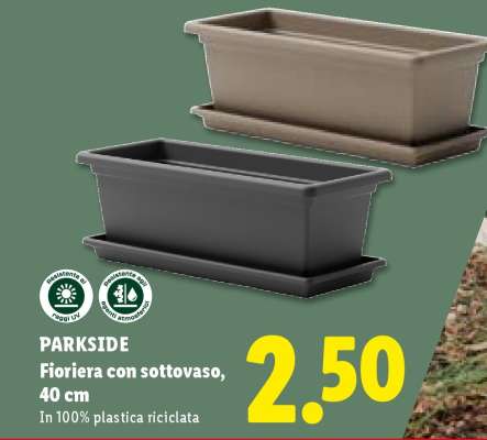 PARKSIDE Fioriera con sottovaso, 40 cm