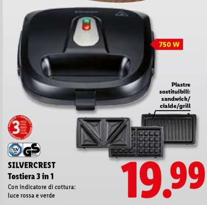 SILVERCREST Tostiera 3 in 1