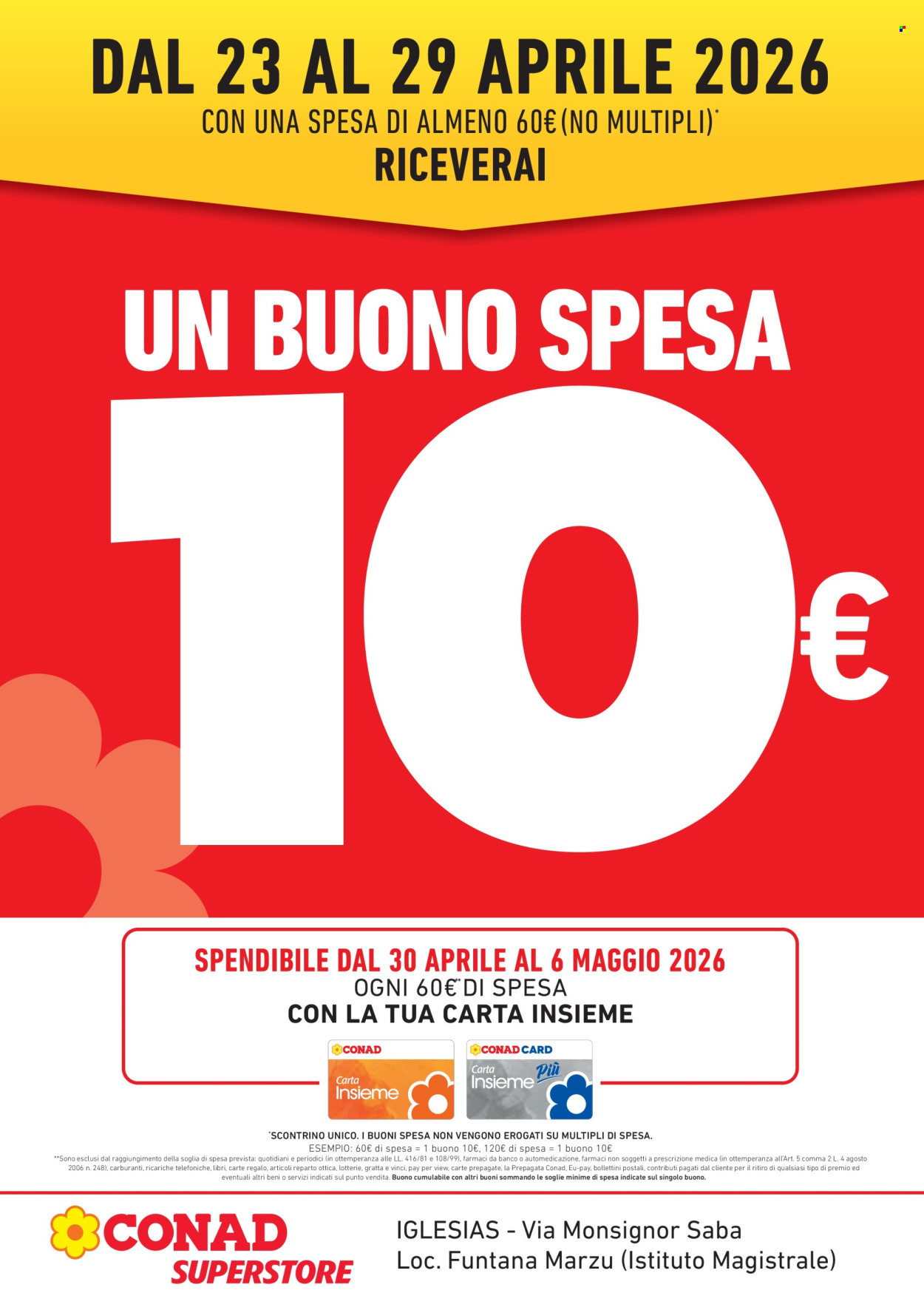 Volantino Conad Superstore - 23/4/2026 - 29/4/2026. Pagina 1
