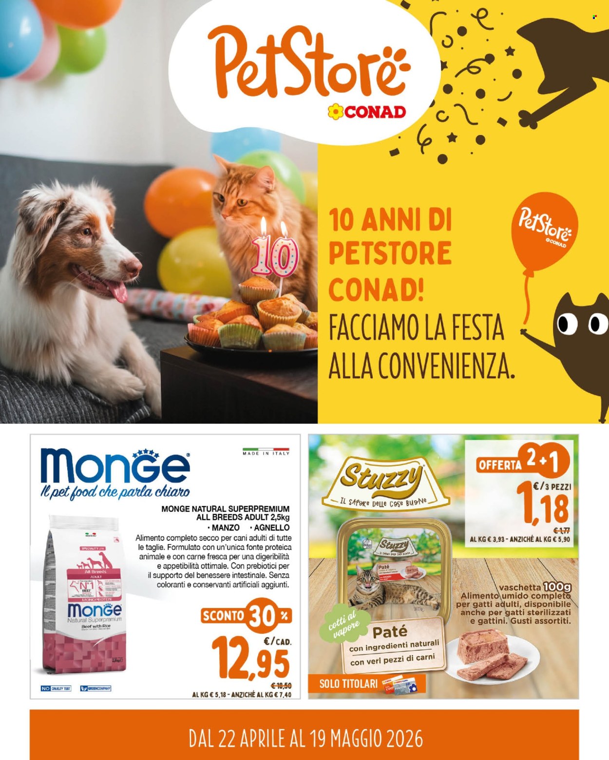 Volantino Pet Store Conad - 22/4/2026 - 19/5/2026. Pagina 1