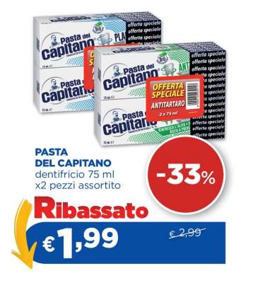 PASTA DEL CAPITANO dentifricio 75 ml x2 pezzi assortito