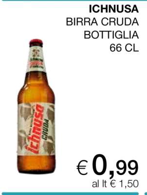 ICHNUSA BIRRA CRUDA BOTTIGLIA 66 CL