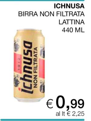 ICHNUSA BIRRA NON FILTRATA LATTINA