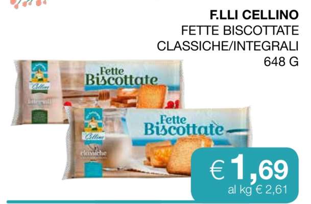 F.LLI CELLINO FETTE BISCOTTATE CLASSICHE/INTEGRALI