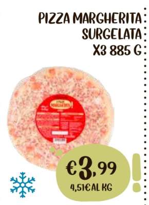 PIZZA MARGHERITA SURGELATA X3 885 G