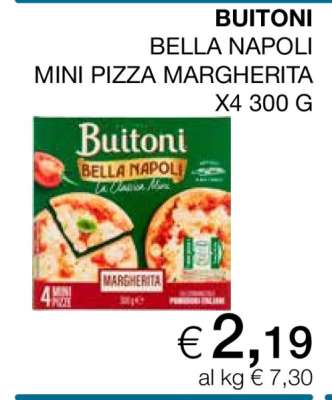 BUITONI BELLA NAPOLI MINI PIZZA MARGHERITA X4 300 G